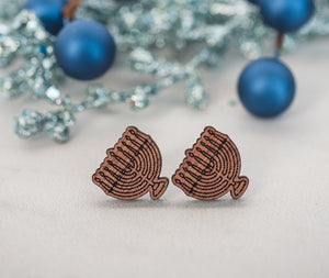 Holiday Collection ~ Wood Stud Earrings