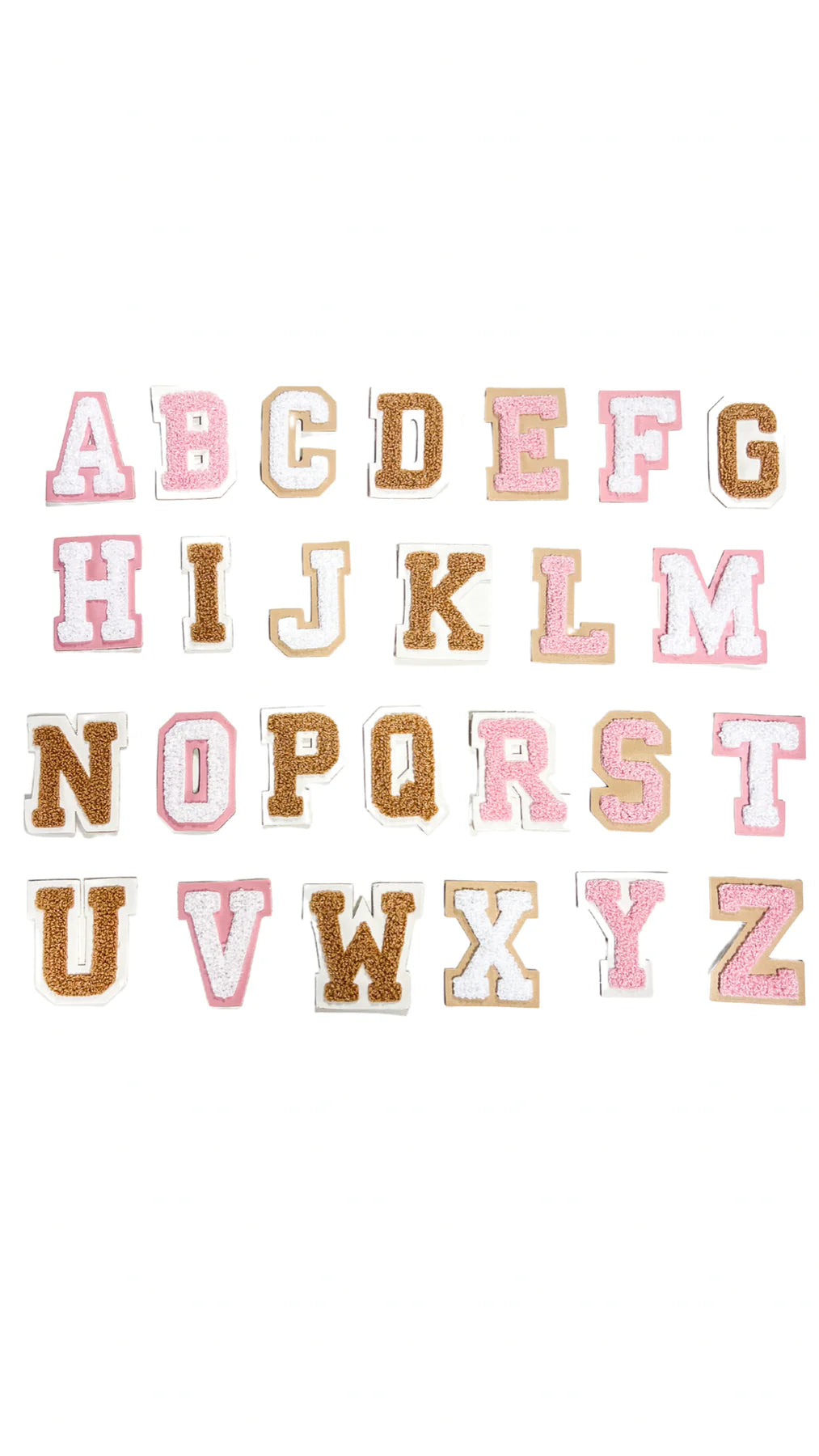 Chenille Neutral Alphabet Letter Stickers