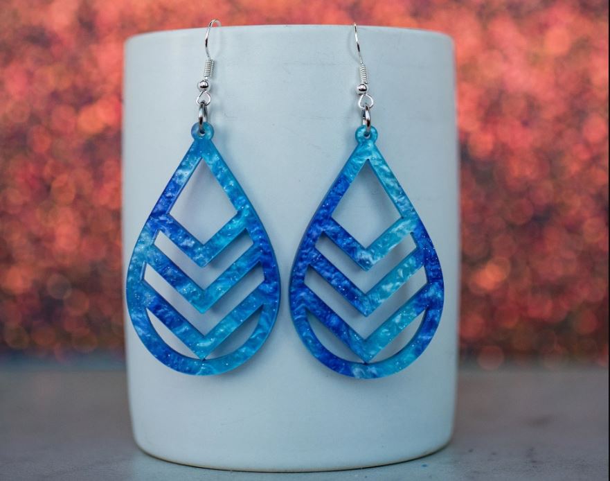 Acrylic Chevron Cut Teardrop Earring Collection