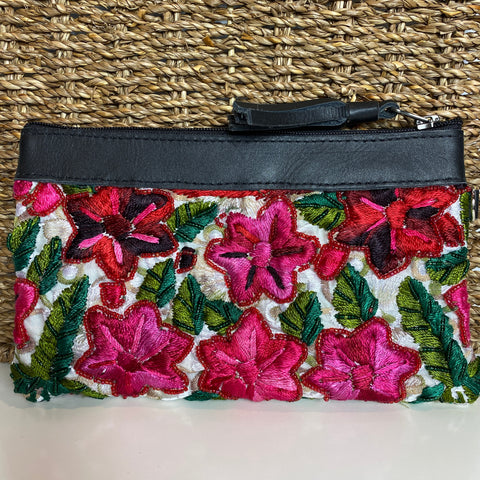 Floral Embroidery Wristlet