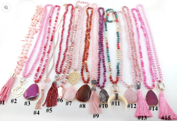 Stone and Gem Beaded Statement Necklaces