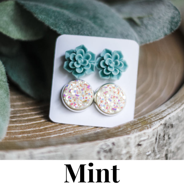 Succulent Earring Duo