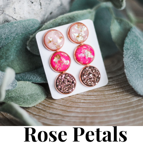 Triple Threat Earrings ~ Rose Gold Hardware