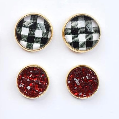 Buffalo Plaid Earring Duo