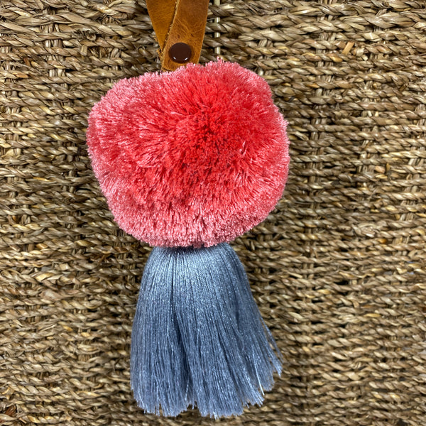 Medium Round Poms with Leather Strap