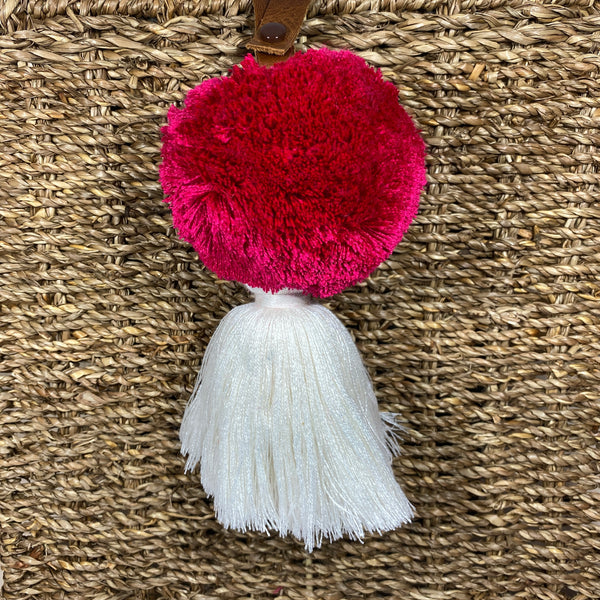 Medium Round Poms with Leather Strap