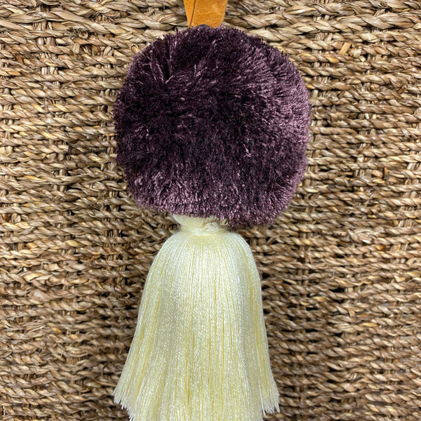 Medium Round Poms with Leather Strap