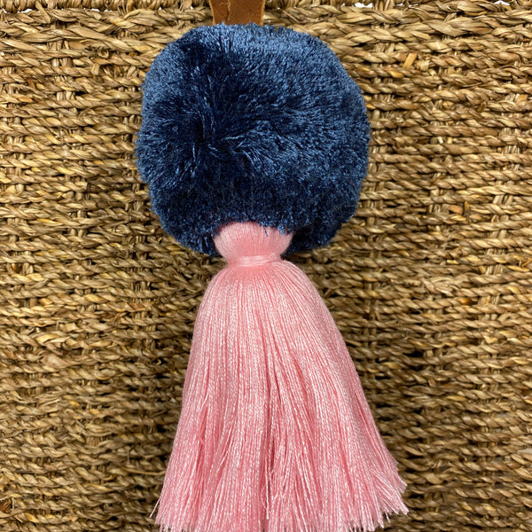 Medium Round Poms with Leather Strap