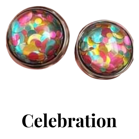 Partytime Confetti Resin Stud Earrings