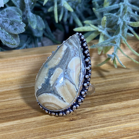 Crazy Lace Agate Ring ~ Size 7.5