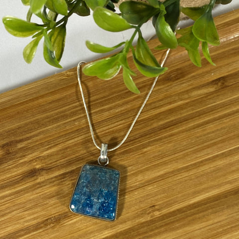 Blue Apatite Pendant Necklace