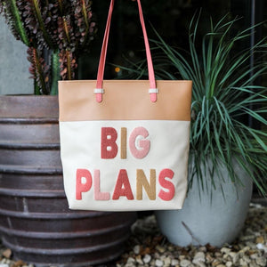 Chenille Lettered Laptop Tote